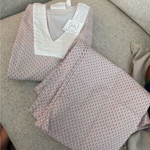 Lila Hayes Pink/red and White Pajama Set large.